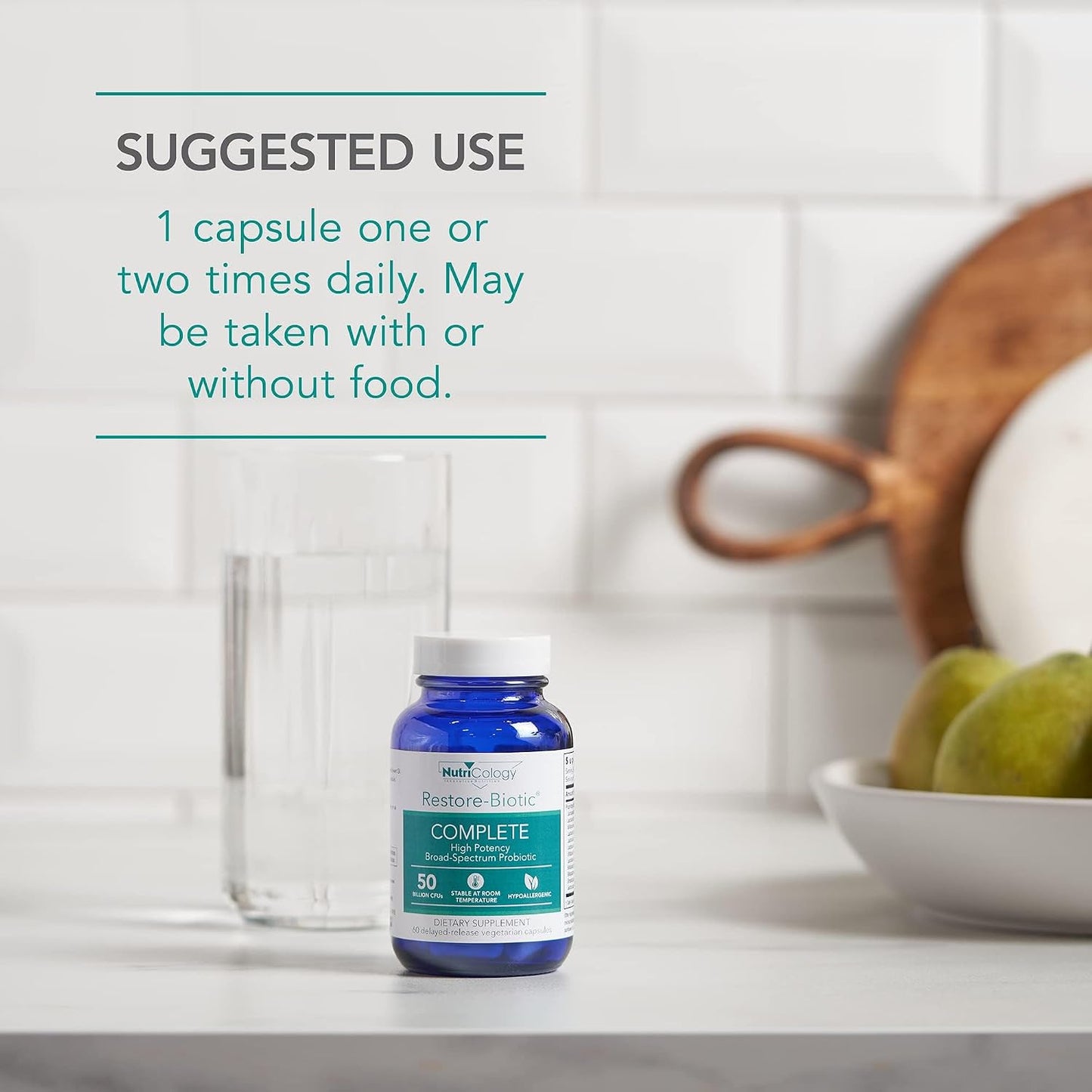 NutriCology Restore-Biotic Complete - 50 Billion CFU Probiotic - 12 Strain Formula - Digestive and Gut Health Support - Delayed-Release Capsules - Vegetarian - 60 Capsules - görsel 5