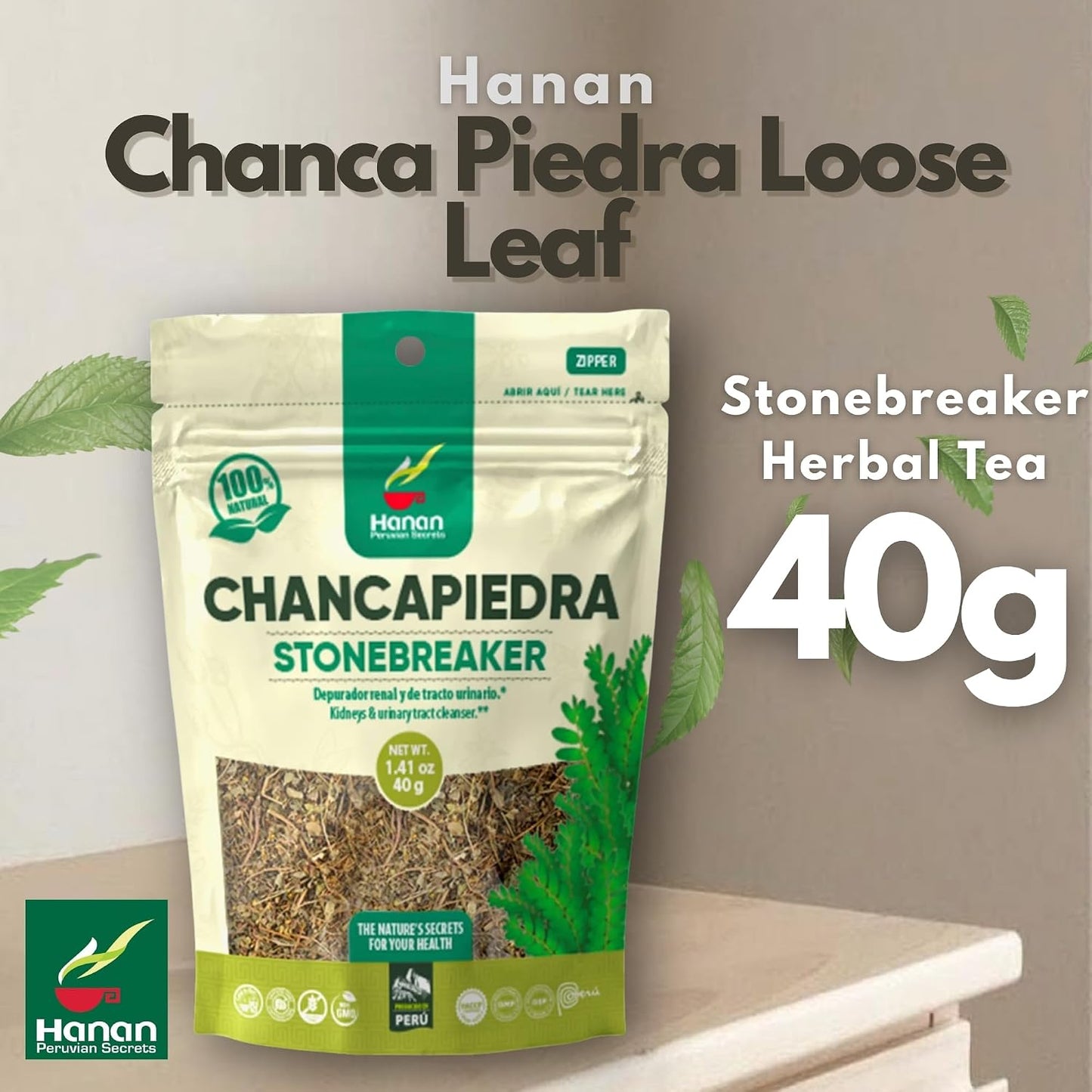 Hanan Chanca Piedra Loose-leaf Tea – Stonebreaker Herbal Tea, 1.4 oz (40g) - görsel 2