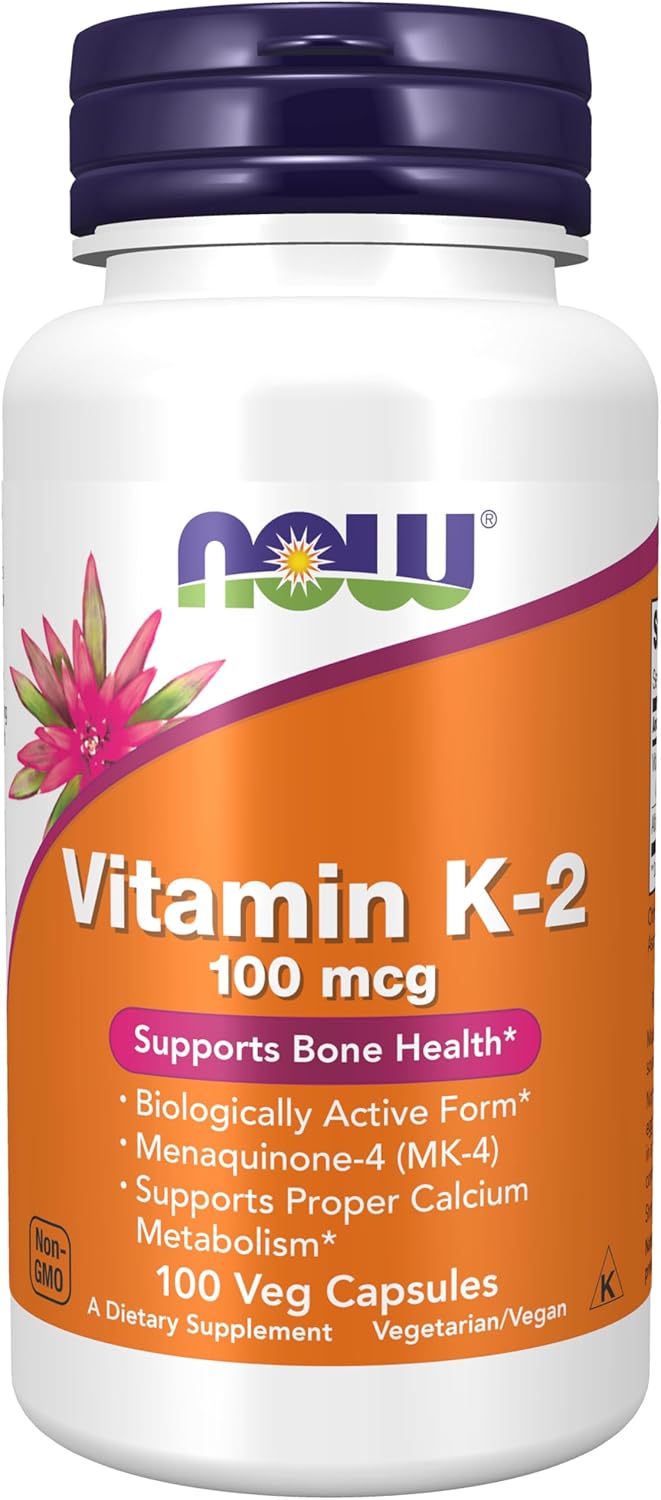 NOW Foods Vitamin K-2 100 mcg, Menaquinone-4 (MK-4) - 100 Veg Capsules - görsel 1