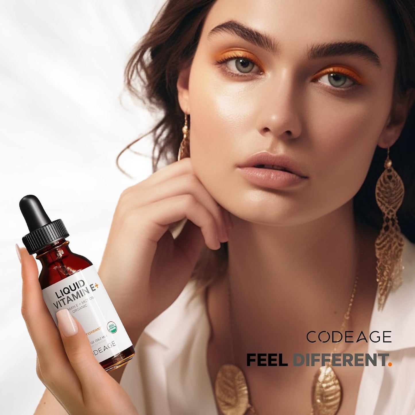 Codeage Liquid Vitamin E+ - USDA-Certified Organic Vitamin E - 2-Month Supply - D-Alpha Tocopherol Acetate, Organic MCT Oil, Orange Fruit Oil, Unflavoured, Non-GMO, Vegan, Gluten-free, 60 ml - görsel 7