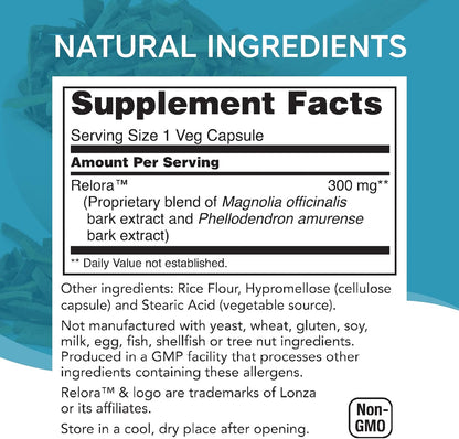 NutriWorth Relora - Stress & Weight Management Supplement, 300 mg Vegetable Capsules, 60 Capsules