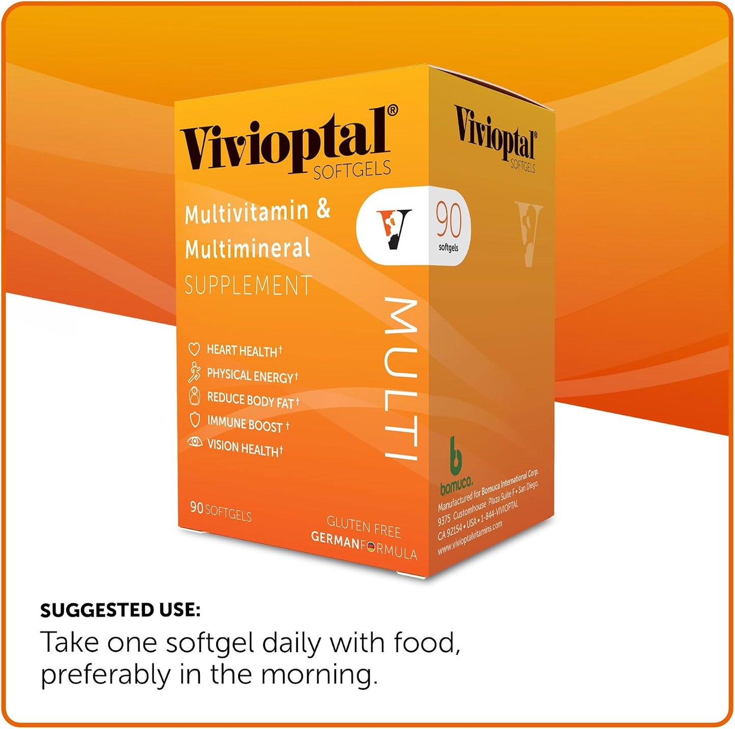 Vivioptal Multi, 90 Softgels, Multivitamin & Multimineral, Gluten-free, German Formula - görsel 4