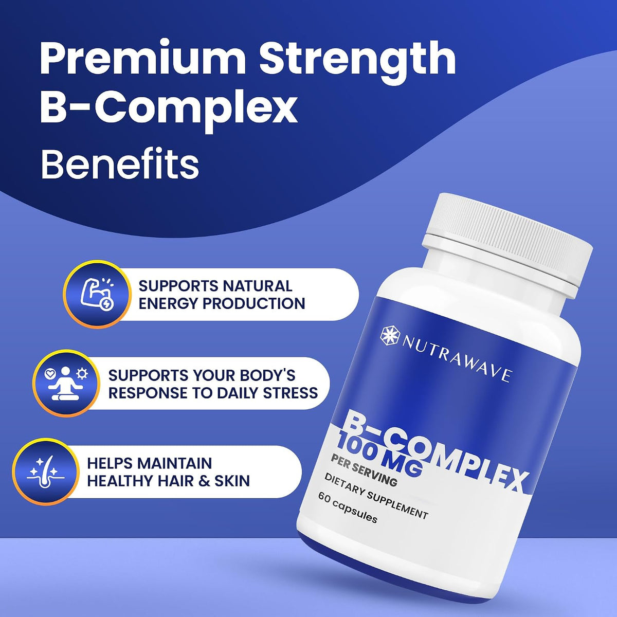 Nutra Wave Super B Complex – High Potency B Vitamins with Choline & Myo-Inositol - görsel 2