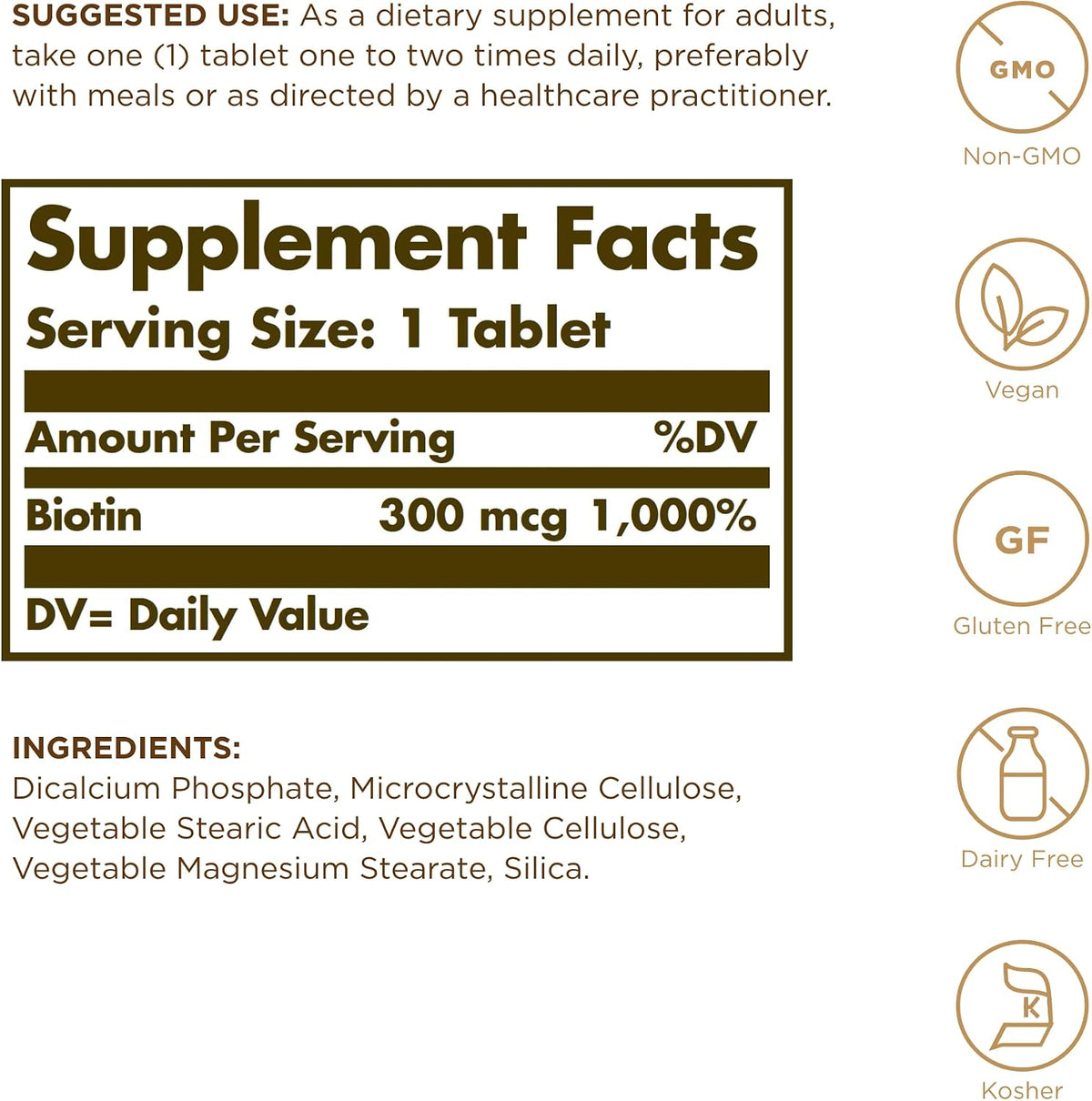 Solgar Biotin 300 mcg Tablets, Pack of 3 - görsel 2