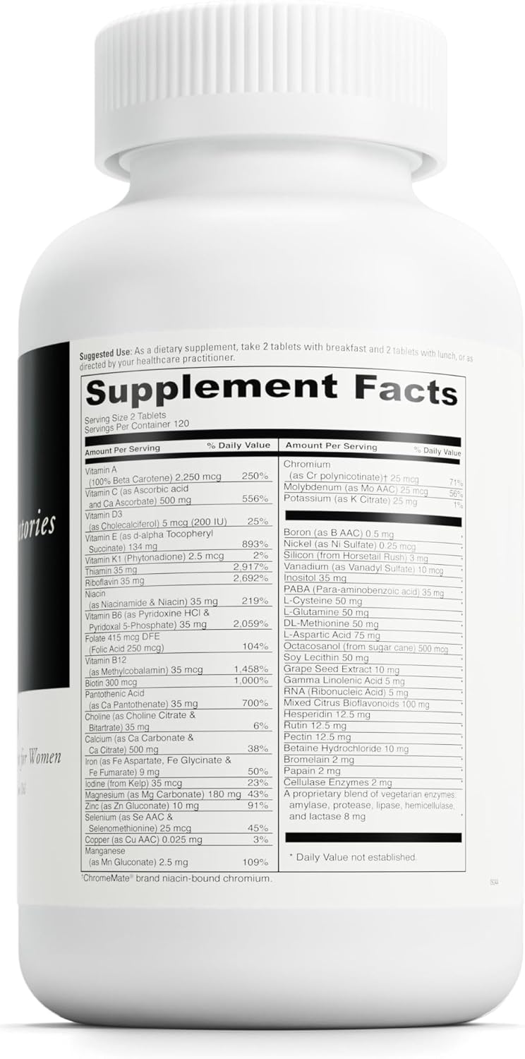 DaVinci Labs Spectra Woman - Food Supplement to Support Bone Health and Women's Needs - with Vitamins, Minerals, Calcium, Beta Carotene, L-Cysteine, Grape Seed Extract, and More - 240 Tablets - görsel 2
