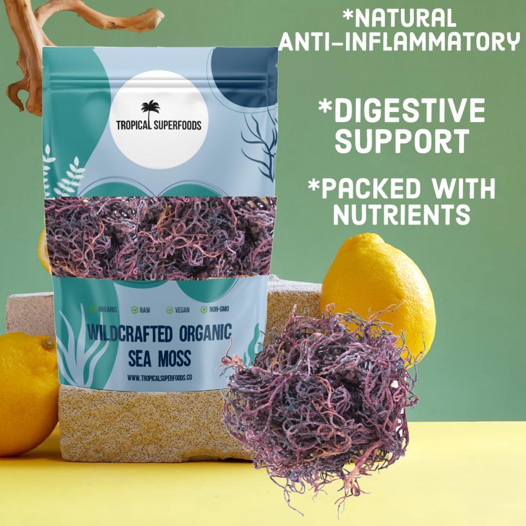 100% Wildcrafted Full Spectrum Purple Sea Moss – Sun-Dried, 92 Minerals (113g) - görsel 4