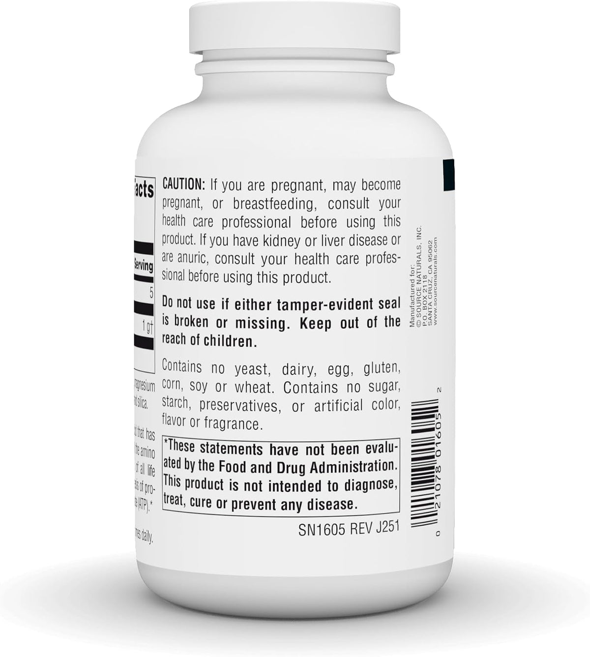 Source Naturals Glycine, 500 mg, 200 Capsules - görsel 4