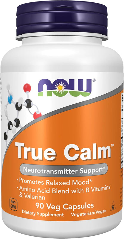 NOW Foods True Calm with Magnesium, GABA, B Vitamins and More, 90 Vegan Capsules