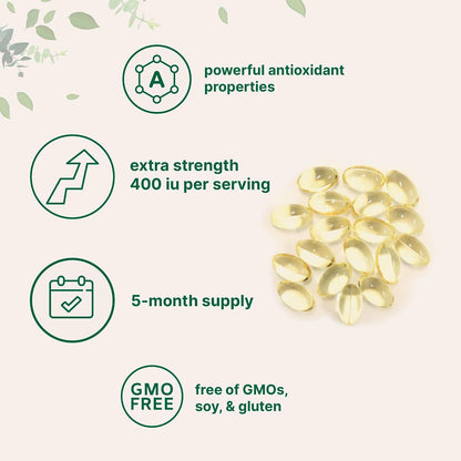Micro Ingredients Vitamin E 400IU, 300 Soft gel capsules