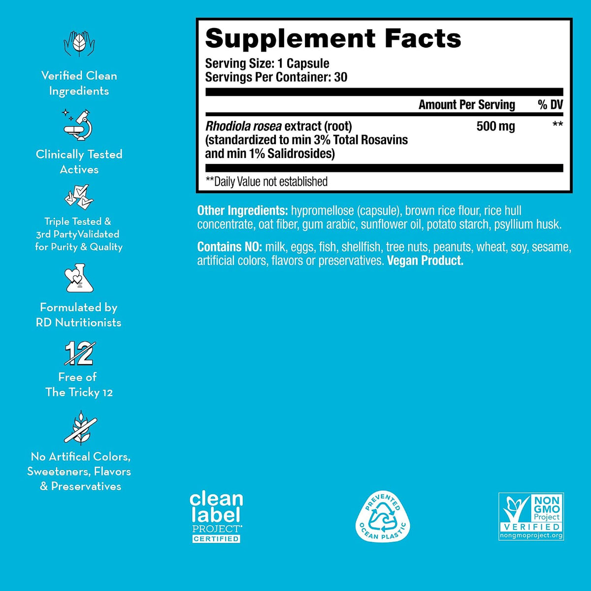HUM Big Chill Rhodiola Rosea Food Supplement – Adaptogenic Herbal Calm & Focus, 30 Vegan Capsules - görsel 4