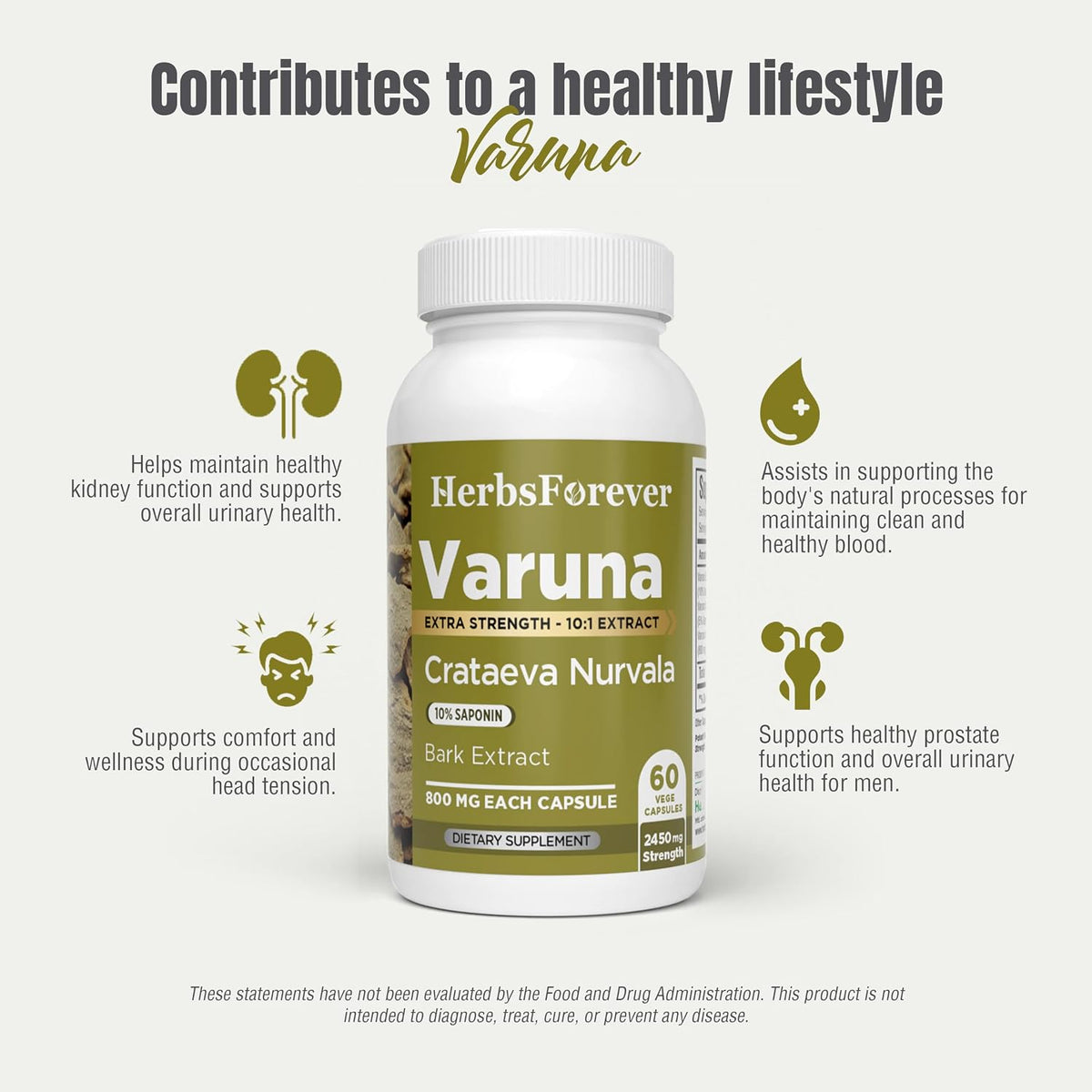 Varuna Nurvala Extract Capsules – Vegan & Gluten-free Bladder & Kidney Support, 800 mg (60 Capsules) - görsel 8
