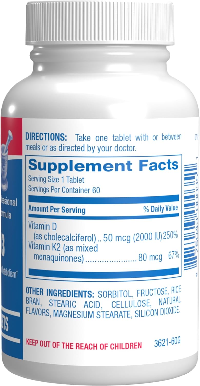Chewable Vitamin D3 & K2 Supplement – 2000IU D3 with 80mcg K2 MK-7 for Bone, Dental, Mood & Immune Support – Vegetarian, Cinnamon Flavour (60-Day Supply) - görsel 3