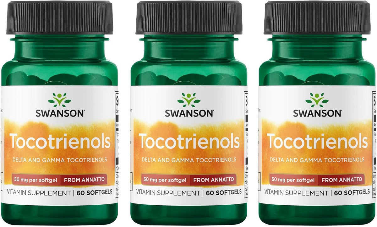 Swanson Deltagold Tocotrienols - Annatto Tocotrienols Supporting Healthy Cholesterol Levels Already within the Normal Range - Vitamin E Tocotrienols 99% Tocopherol Free (60 Softgels, 50mg Each) (3 Pack) - görsel 1
