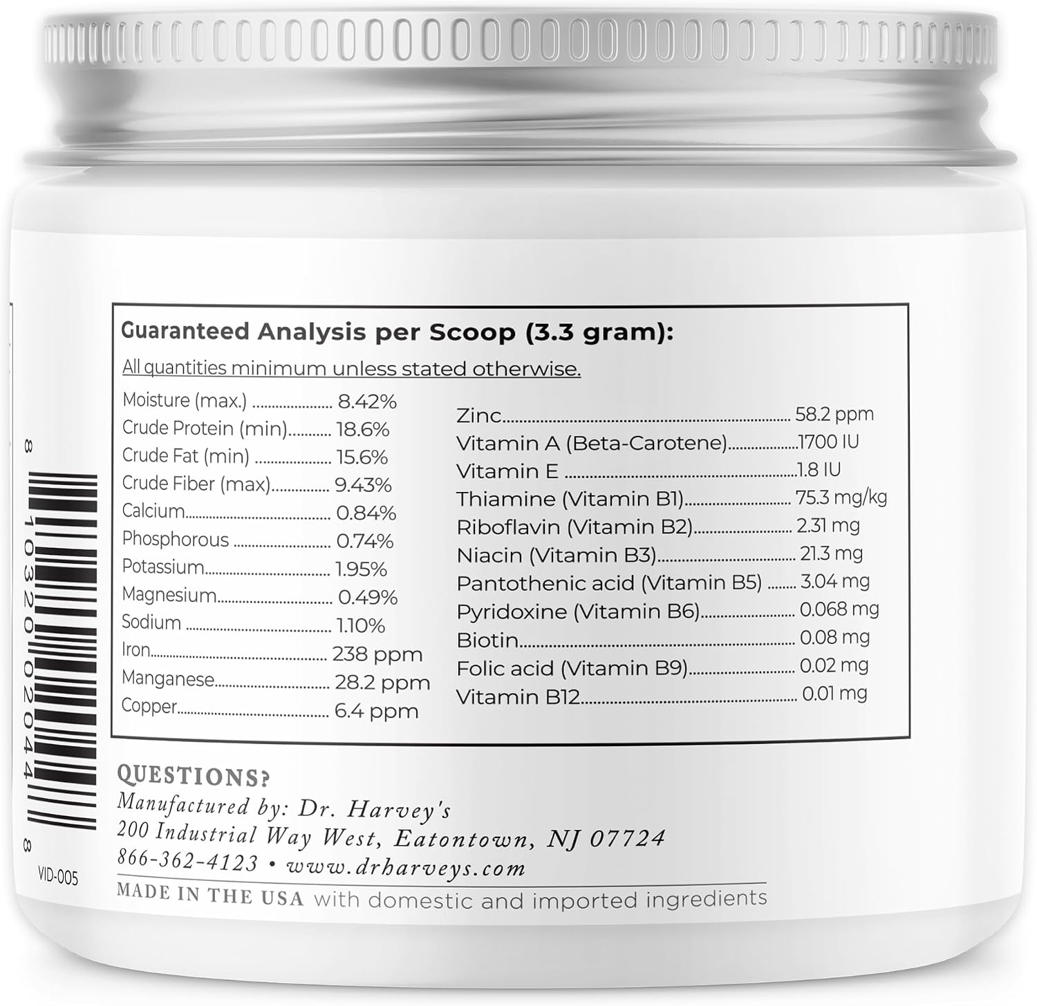 Dr. Harvey's Herbal Multivitamin & Mineral Supplement for Dogs, 198g - görsel 6