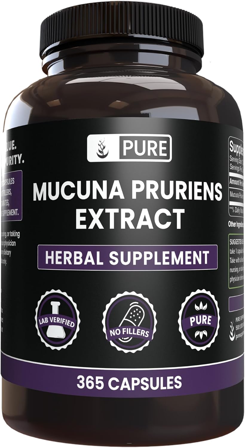 Pure Original Ingredients Mucuna Pruriens (365 Capsules) - No Fillers, Lab Verified - görsel 1