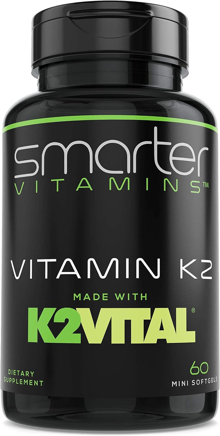 Smarter Vitamin K2 MK7 100mcg, Made with K2VITAL and Kale, 60 Liquid Softgels - görsel 1