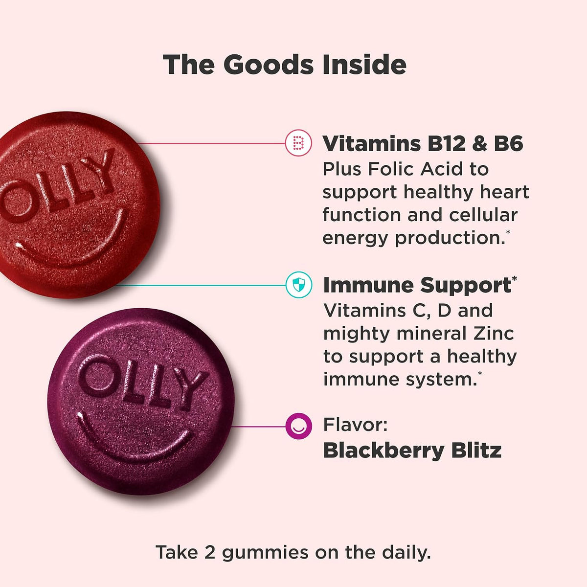 OLLY Men's Multivitamin Gummy – Blackberry Flavour, 90 Gummies (45-Day Supply) - görsel 3
