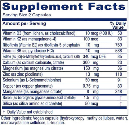 Vitanica OsteoBlend Bone Support – Vegan Supplement for Bone Health, 240 Capsules