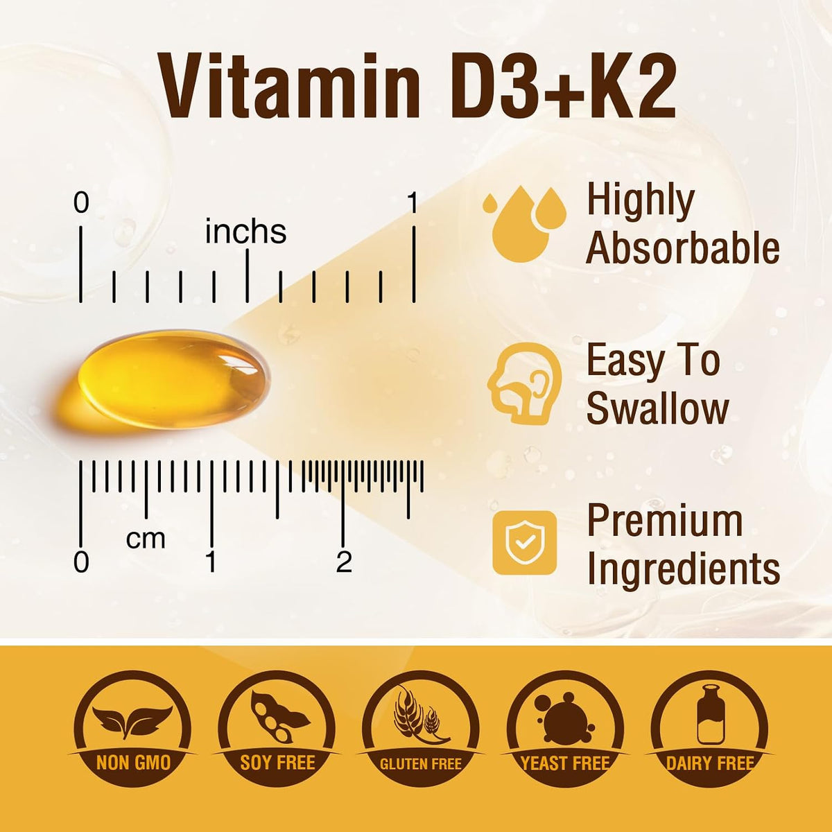 NUTRI POTENTIA Vitamin D3 K2 Supplement with MCT Oil - 5000 IU D3, 100 mcg K2 (MK-7) - Bone and Immune Health Support - 90 Soft gel capsules - görsel 4