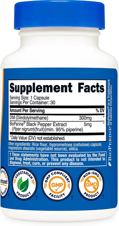 Nutricost DIM Diindolylmethane 300 mg, 30 Capsules