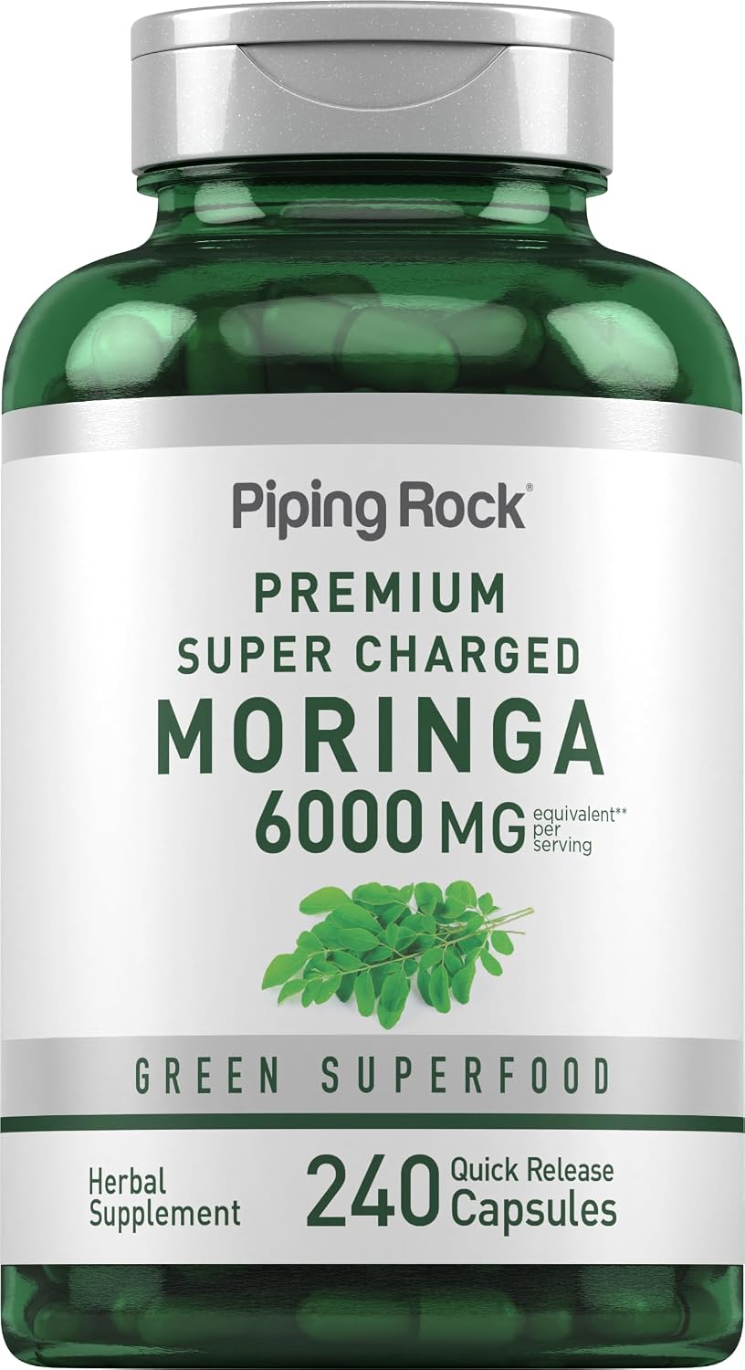 Piping Rock Moringa Oleifera Supplement | 240 Capsules | High Potency Leaf Extract | Non-GMO & Gluten-Free - görsel 1
