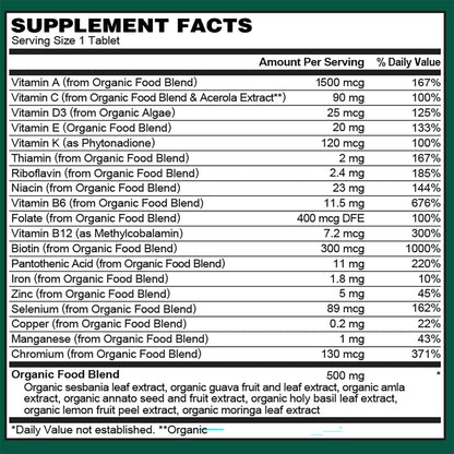 PlantFusion Organic Multivitamin for Men – One Daily Whole Food Blend – Vegan, Non-GMO, Gluten-free & Dairy-free – 60 Tablets
