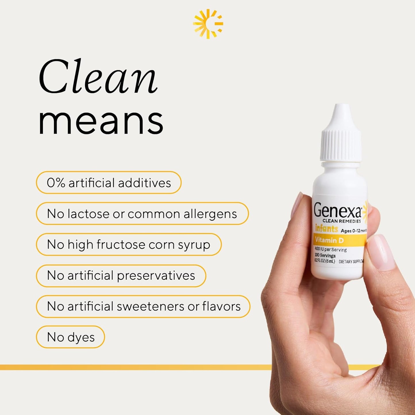 Genexa Infants Vitamin D Liquid Drops – Organic Vanilla, 90 Servings - görsel 4