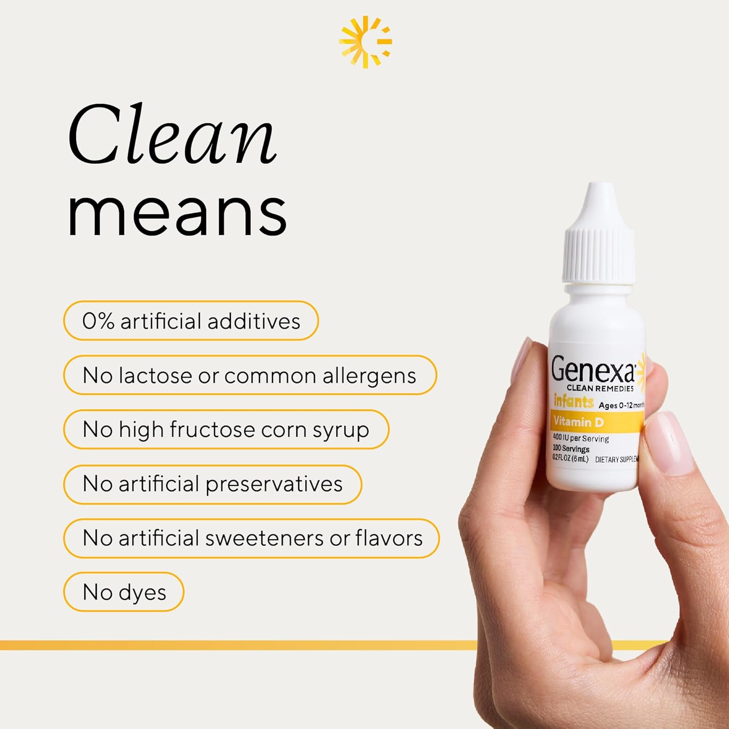 Genexa Infants Vitamin D Liquid Drops – Organic Vanilla, 90 Servings - görsel 4