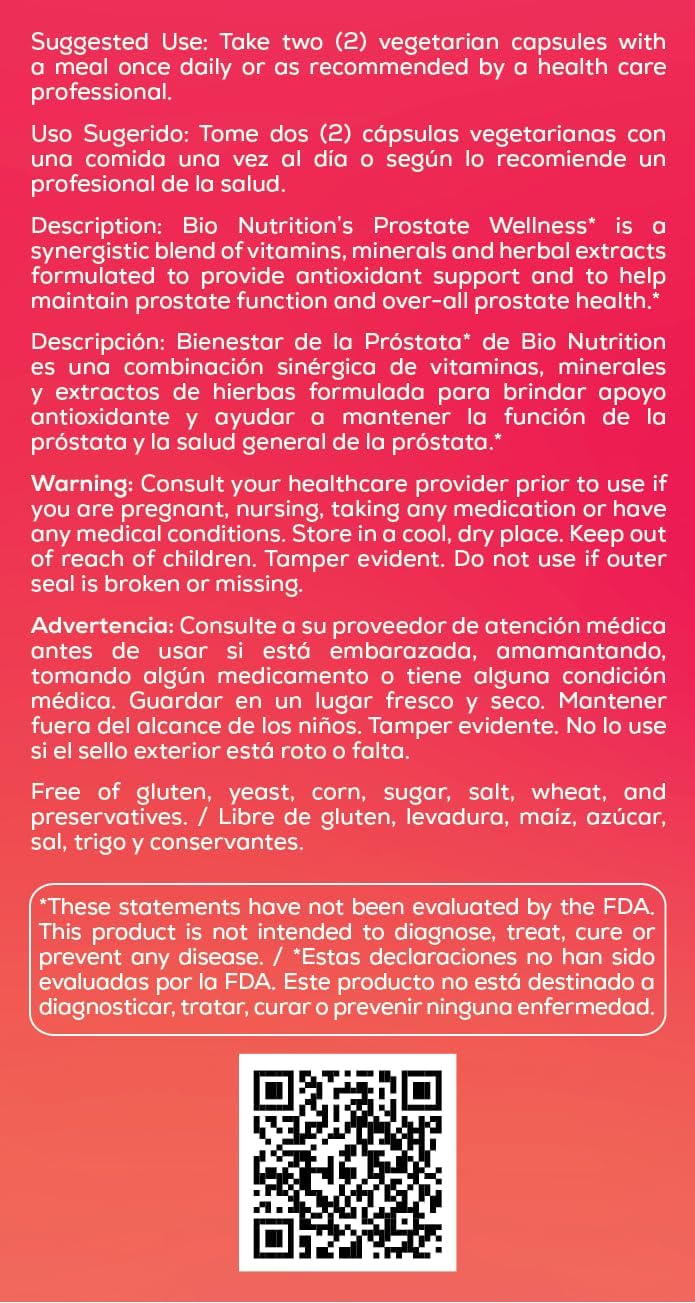 Bio Nutrition Prostate Wellness with Pumpkin Seed Extract 60 Capsules - görsel 4