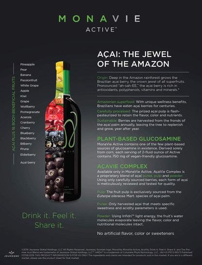 Monavie Active - 4 Bottles, 25.3 oz (748 ml) Each