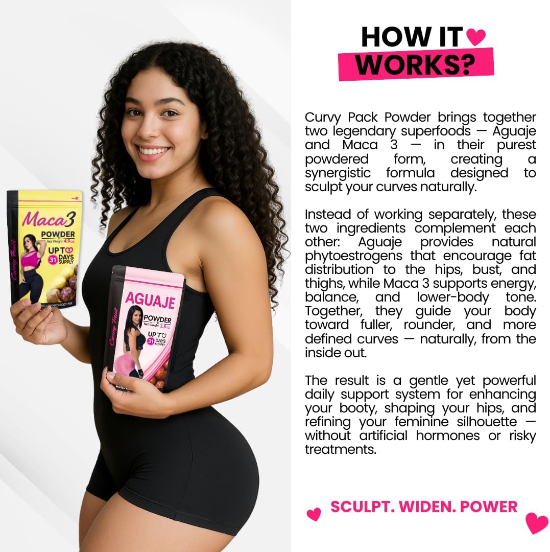 Aguaje CurvyFruit + Maca Root Powder (Red, Black & Yellow) – 31-Day Natural Curve Support - görsel 3