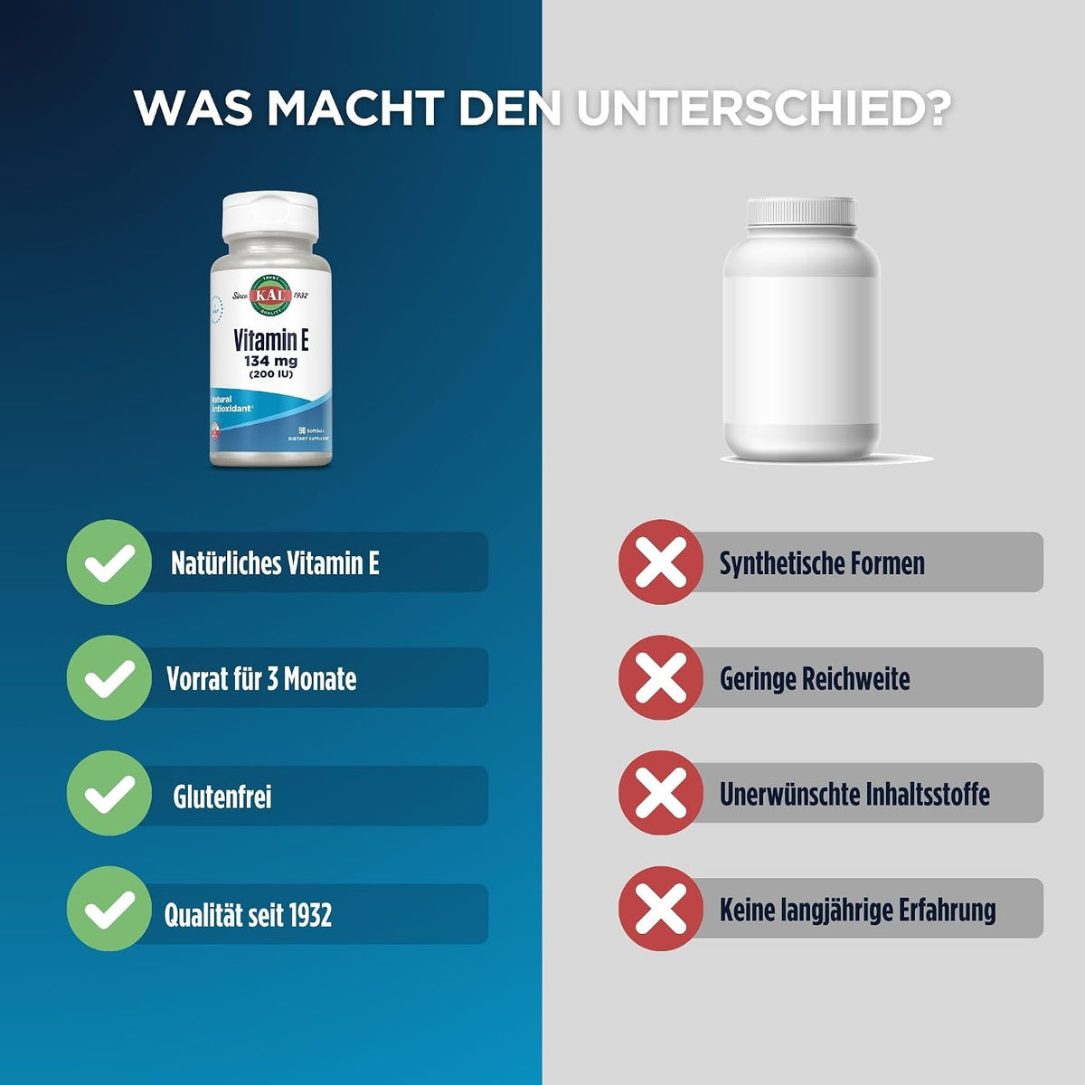 KAL E-200 D-Alpha Tocopherol 200 IU Softgels, 90 Count - görsel 4