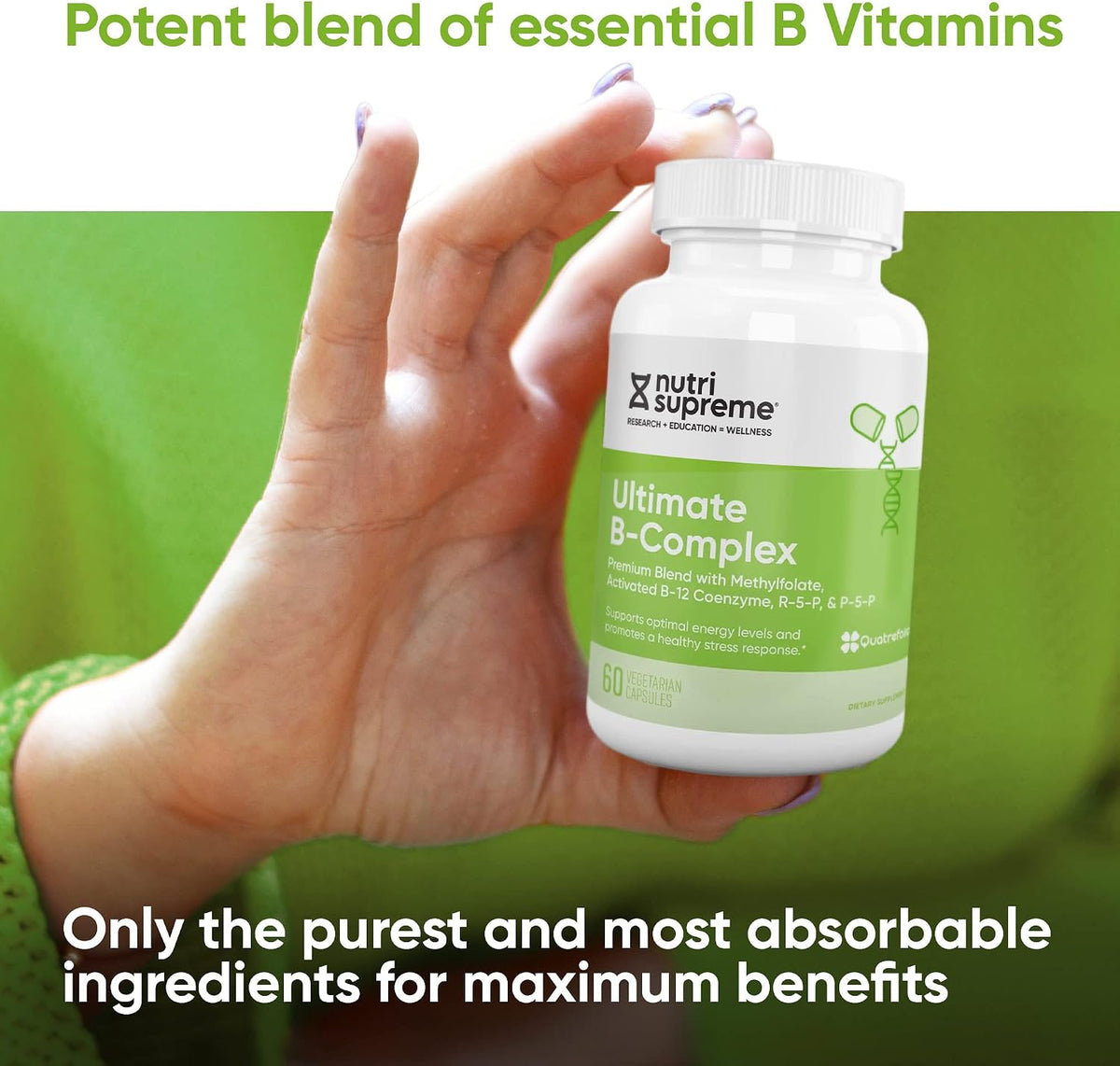 Nutri Supreme Ultimate B Complex – Highly Absorbable Essential B Vitamins with Methylfolate, 60 Capsules - görsel 5