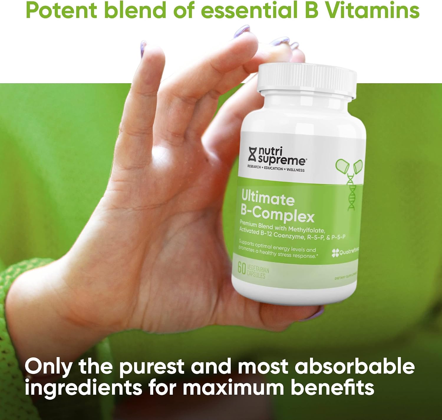 Nutri Supreme Ultimate B Complex – Highly Absorbable Essential B Vitamins with Methylfolate, 60 Capsules - görsel 5