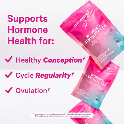 Pink Stork Fertility Bundle for Women – Conception Tea and Prenatal Vitamin Support with Inositol, Vitex, Folate and Ashwagandha – Supports Hormone Balance, Cycle Health and Preconception Wellness