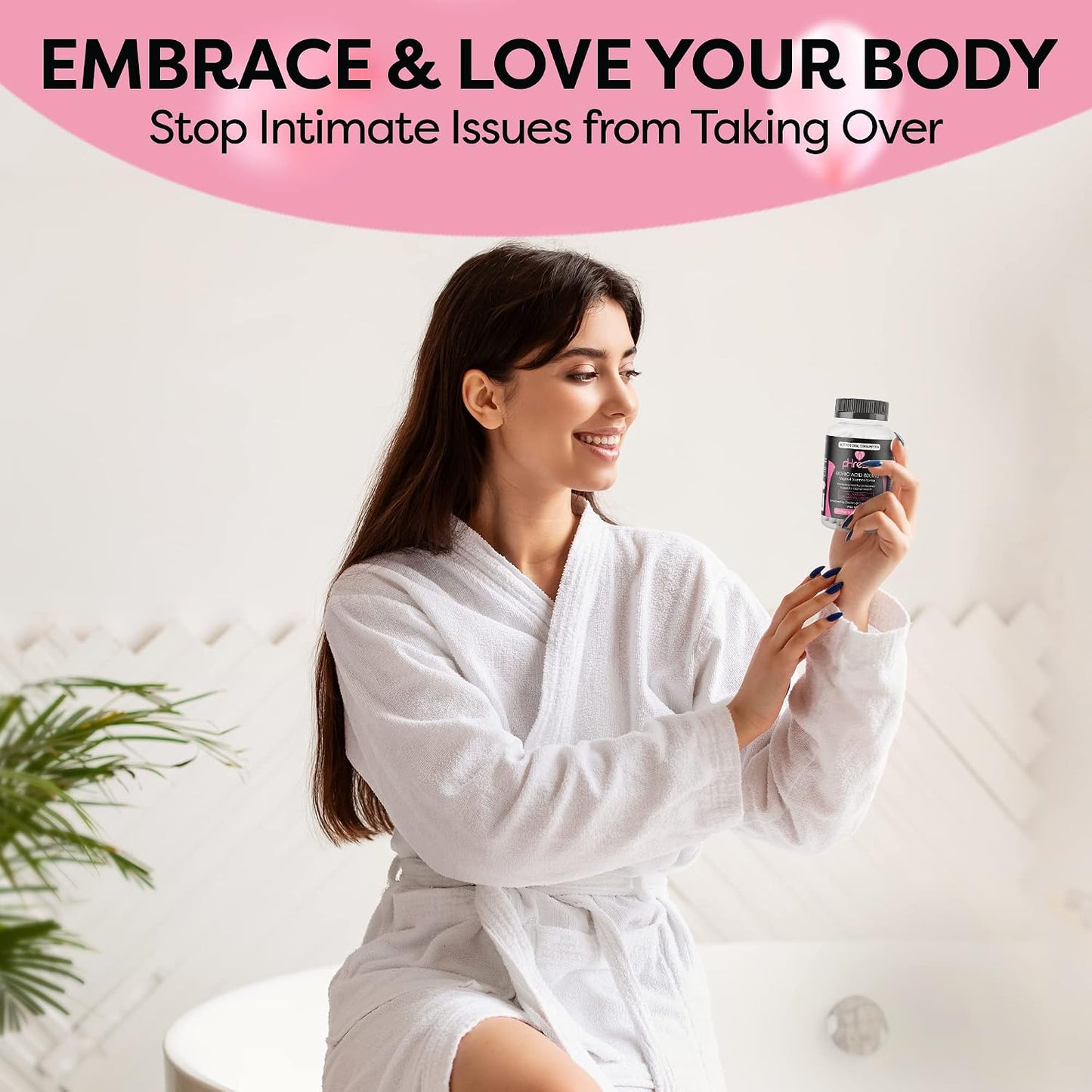 pHresh Boric Acid Suppositories for Women - Natural Vaginal Health Support - görsel 7