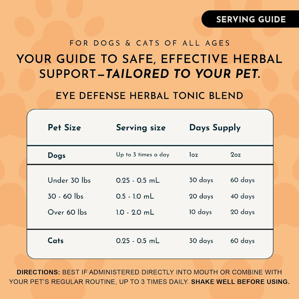 Eye Defence Support for Dogs & Cats, 60 ml - Certified Organic Bilberry & Calendula Herbal Blend, Alcohol-Free - görsel 5