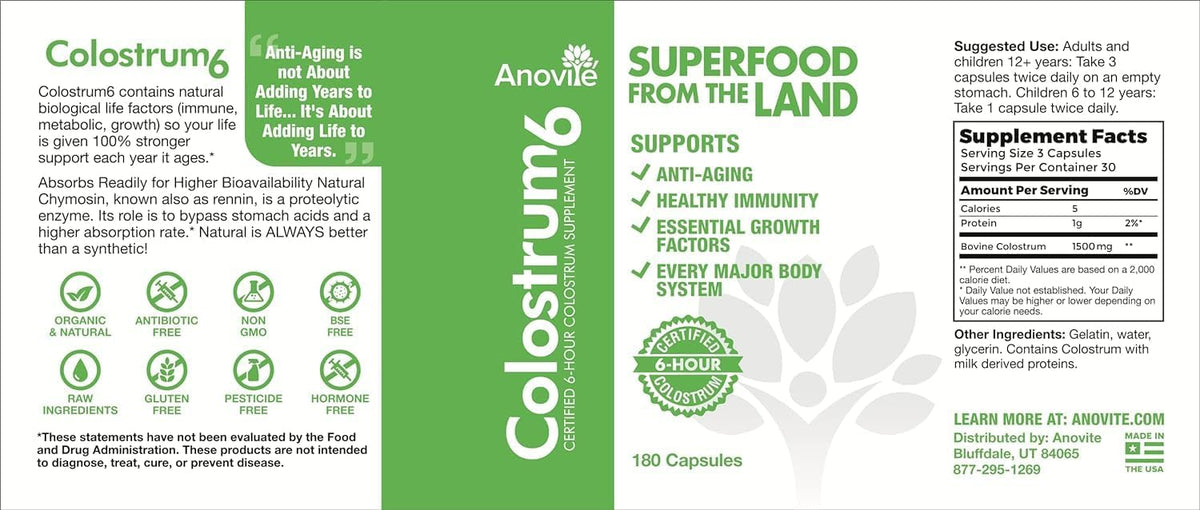 Anovite Colostrum6 Capsules 180 Capsules (2-Pack) - görsel 2