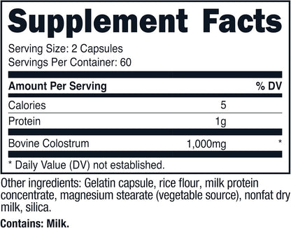 Nutricost Colostrum 1000mg, 120 Capsules, 60 Servings (3 Bottles)