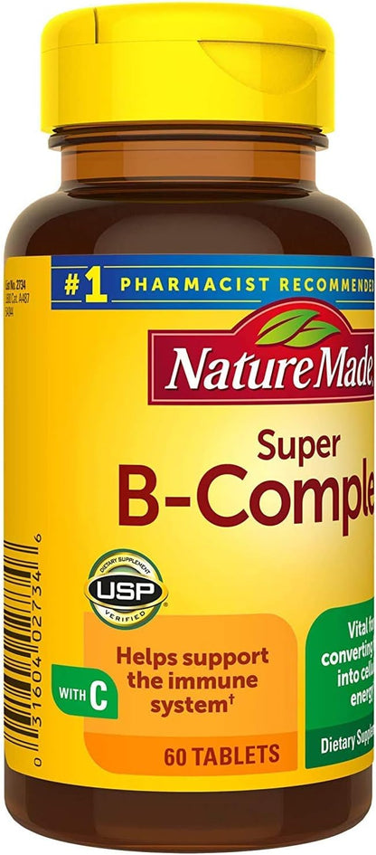 Nature Made Super B-Complex with Vitamin C and Folic Acid – 60 Tablets
