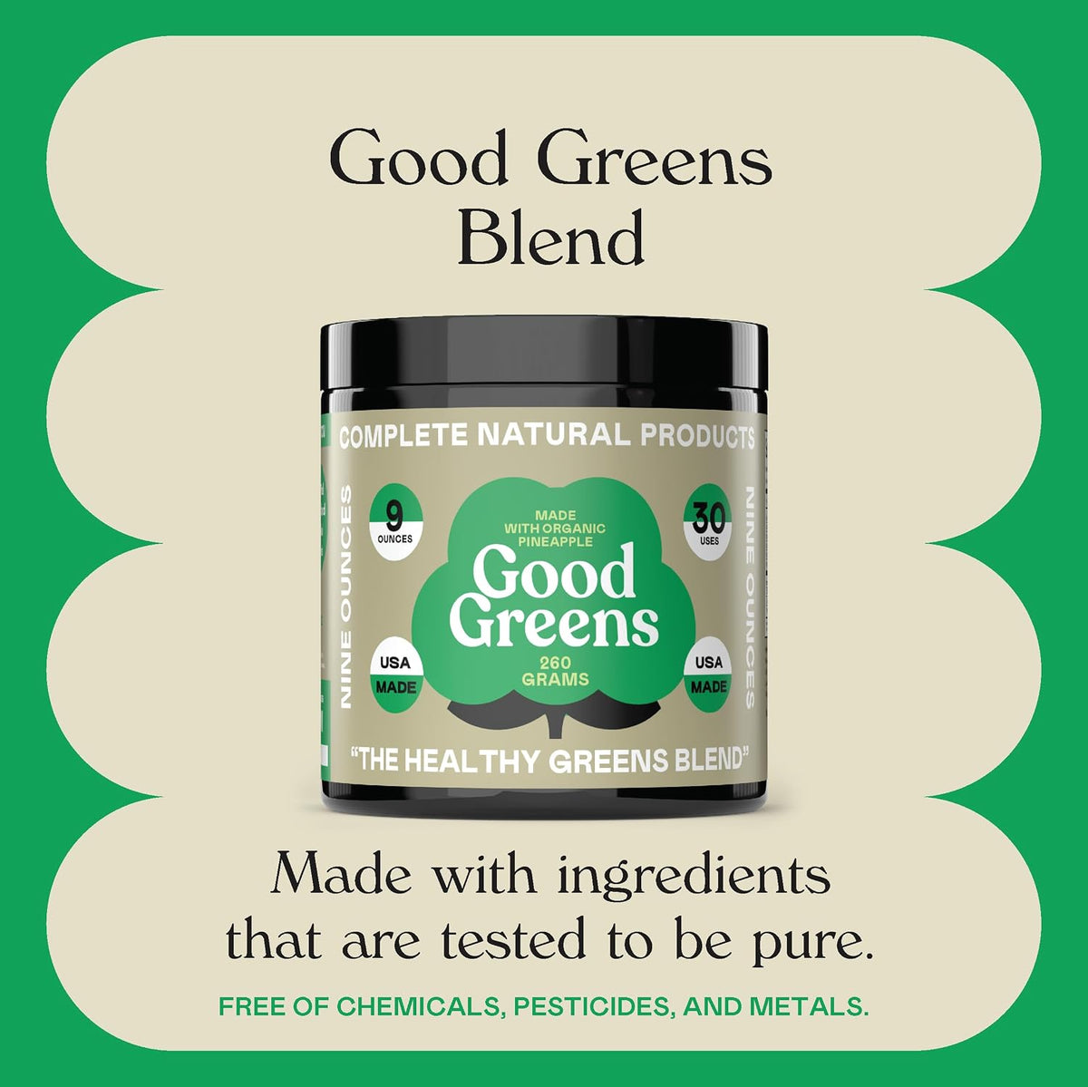 Good Greens Superfood Powder - The Healthy Greens Blend - 9oz (255g) 30 Servings - görsel 8