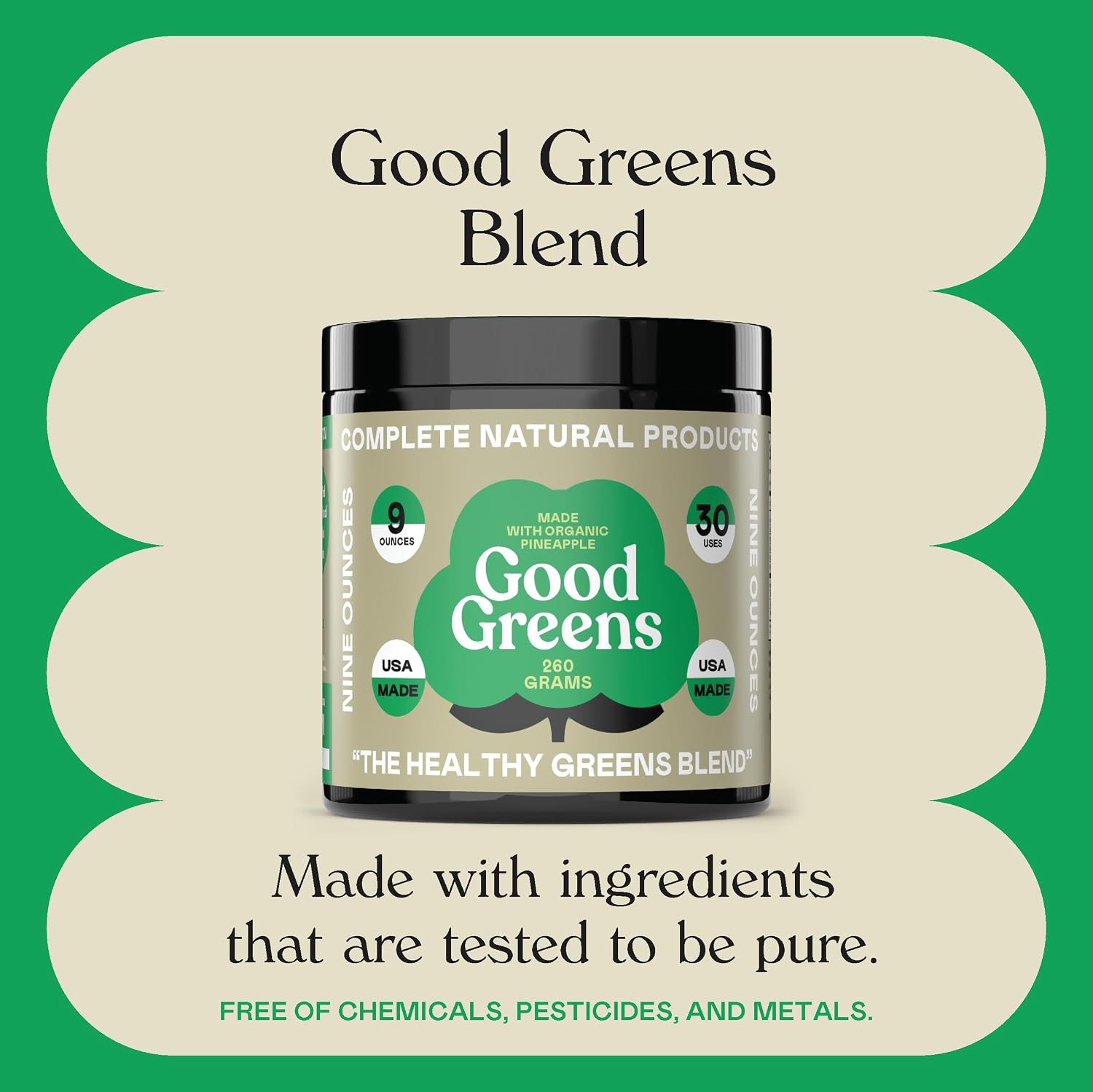 Good Greens Superfood Powder - The Healthy Greens Blend - 9oz (255g) 30 Servings - görsel 8