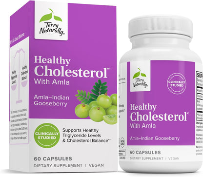 Terry Naturally Healthy Cholesterol with Amla – Promotes Heart Health – 60 Capsules
