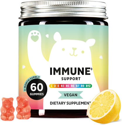 Bears with Benefits Immune Support Gummies – Vitamin C, D, B6 & B12 – Daily Immune Boost – Vegan, Naturally Flavoured (90 Gummies)