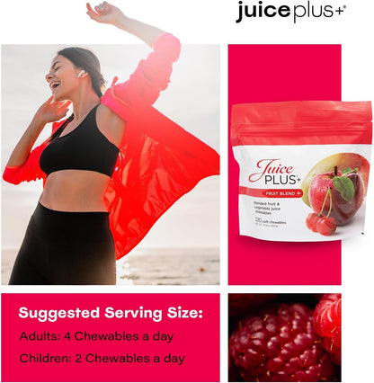 Juice Plus+ Fruit Blend Gummy Vitamins for Kids & Adults - Plant Based Multivitamin Chewables with 11 Fruits & Vegetable Blend - Vegan Daily Nutrition (120 Count)