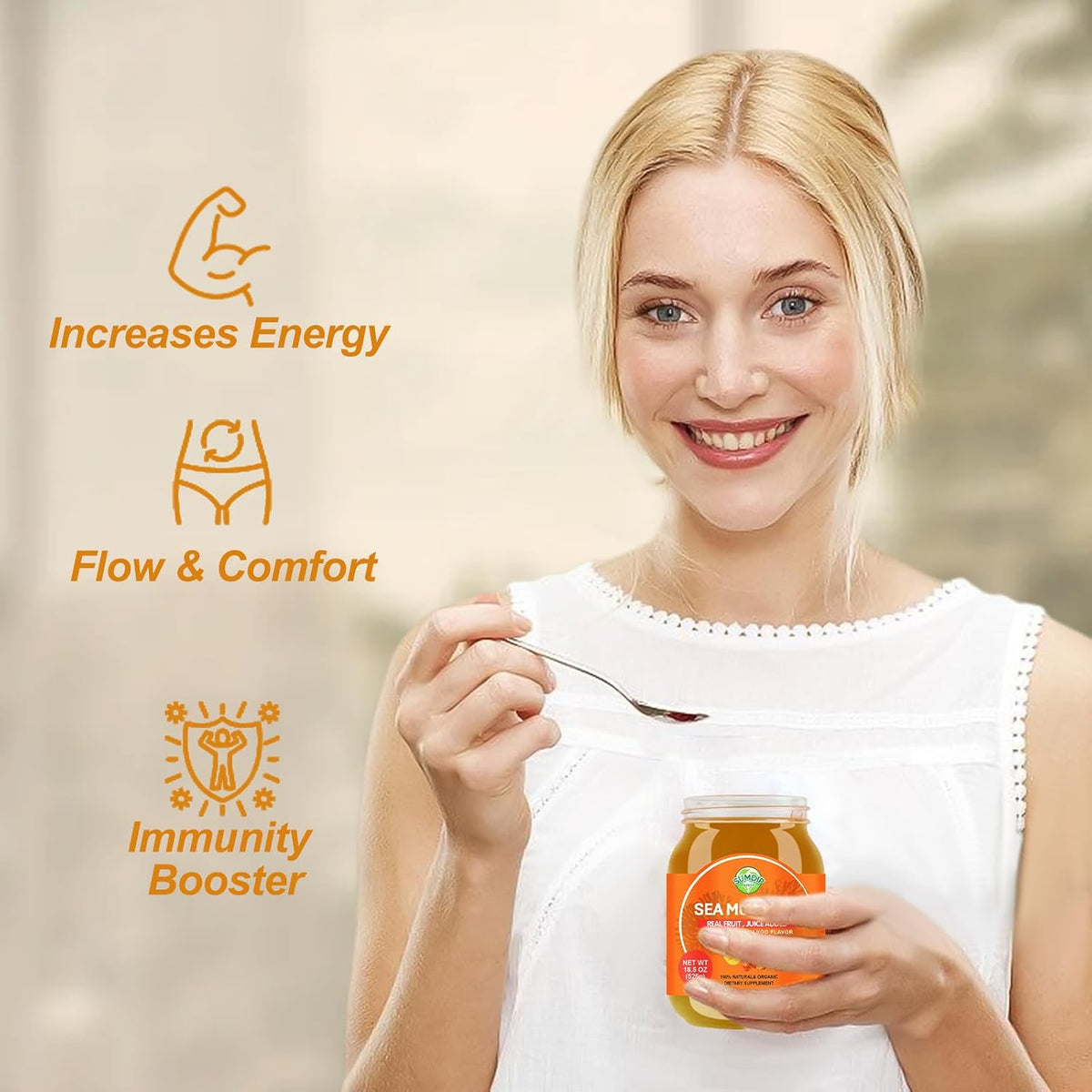 Sea Moss Gel – Raw Flavoured Irish Seamoss with Ashwagandha, Mango Flavour, Immune & Digestive Support, 524 g - görsel 5