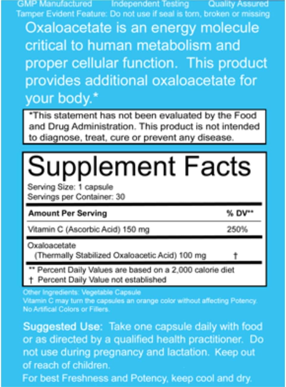 benaGene Oxaloacetate Supplement – Supports Cellular Energy & Metabolism – Non-GMO & Vegan – 60 Capsules - görsel 2