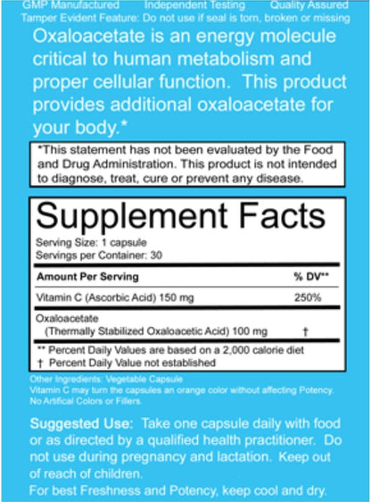 benaGene Oxaloacetate Supplement – Supports Cellular Energy & Metabolism – Non-GMO & Vegan – 60 Capsules