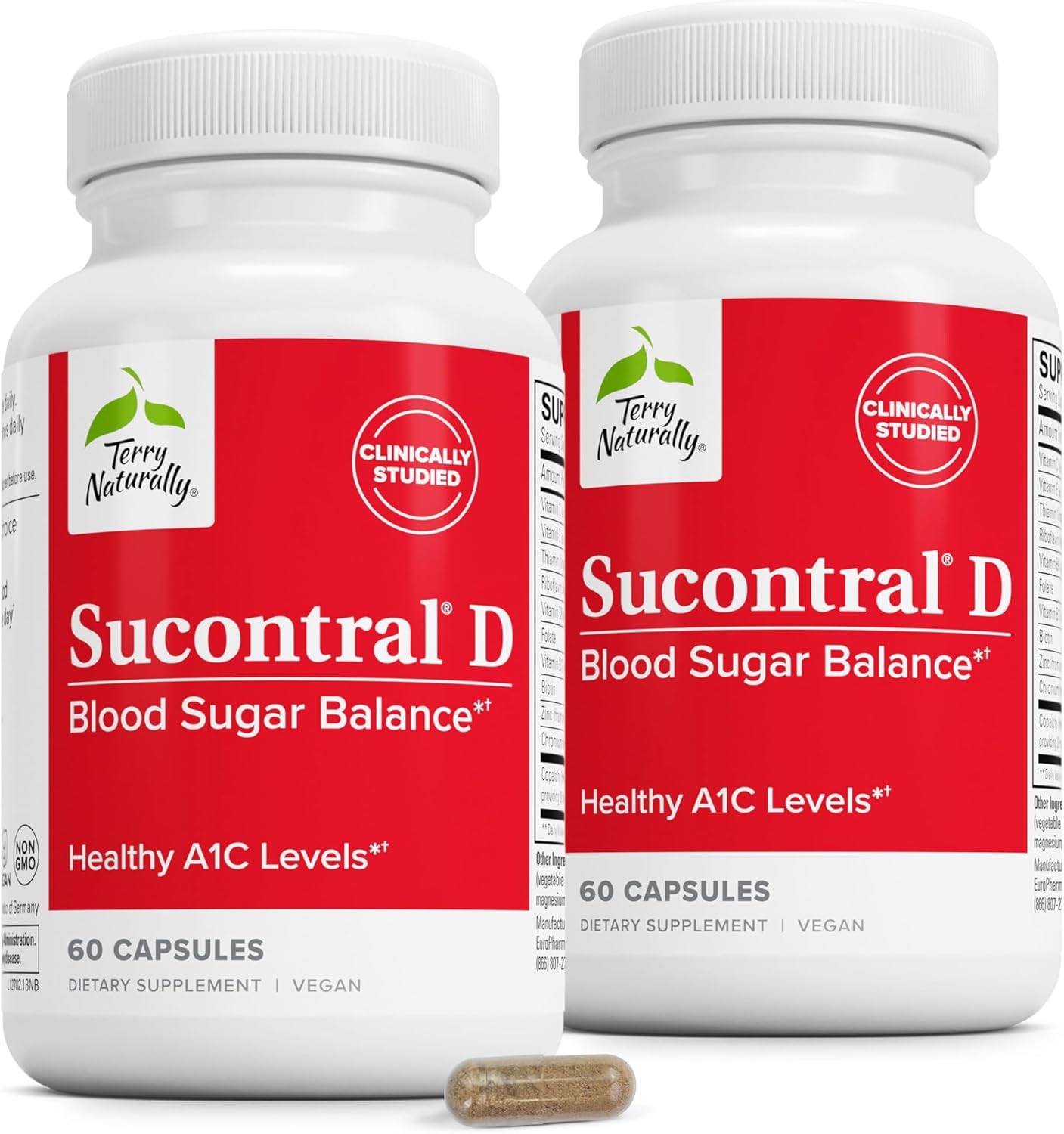 Terry Naturally Sucontral D - B-Complex & Folate Supplement with Zinc & Chromium - 60 Capsules - görsel 9