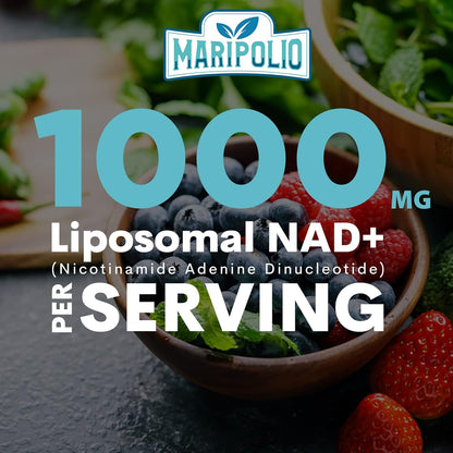 Maripolio Liposomal NAD+ 1000 mg Supplement - High Bioavailability Cellular Energy Support, 60 Softgels